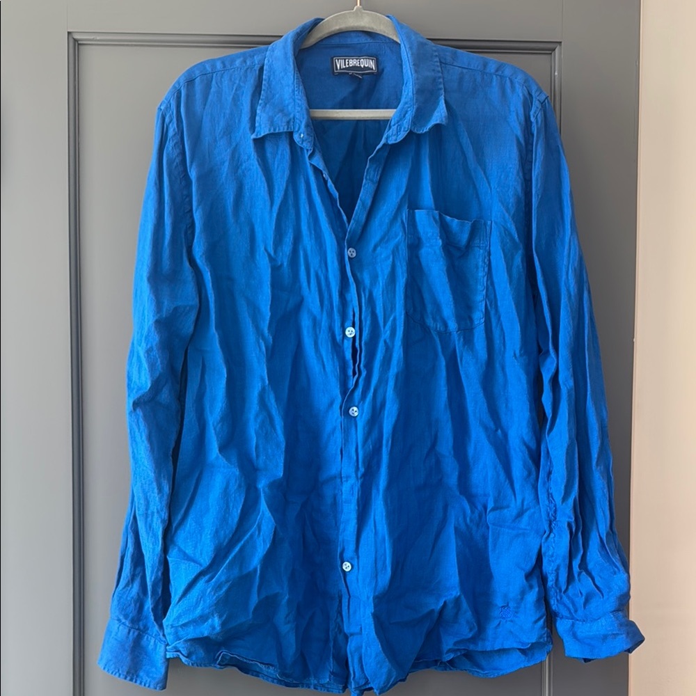 Vilebrequin *Like New* Men's Blue Linen Shirt